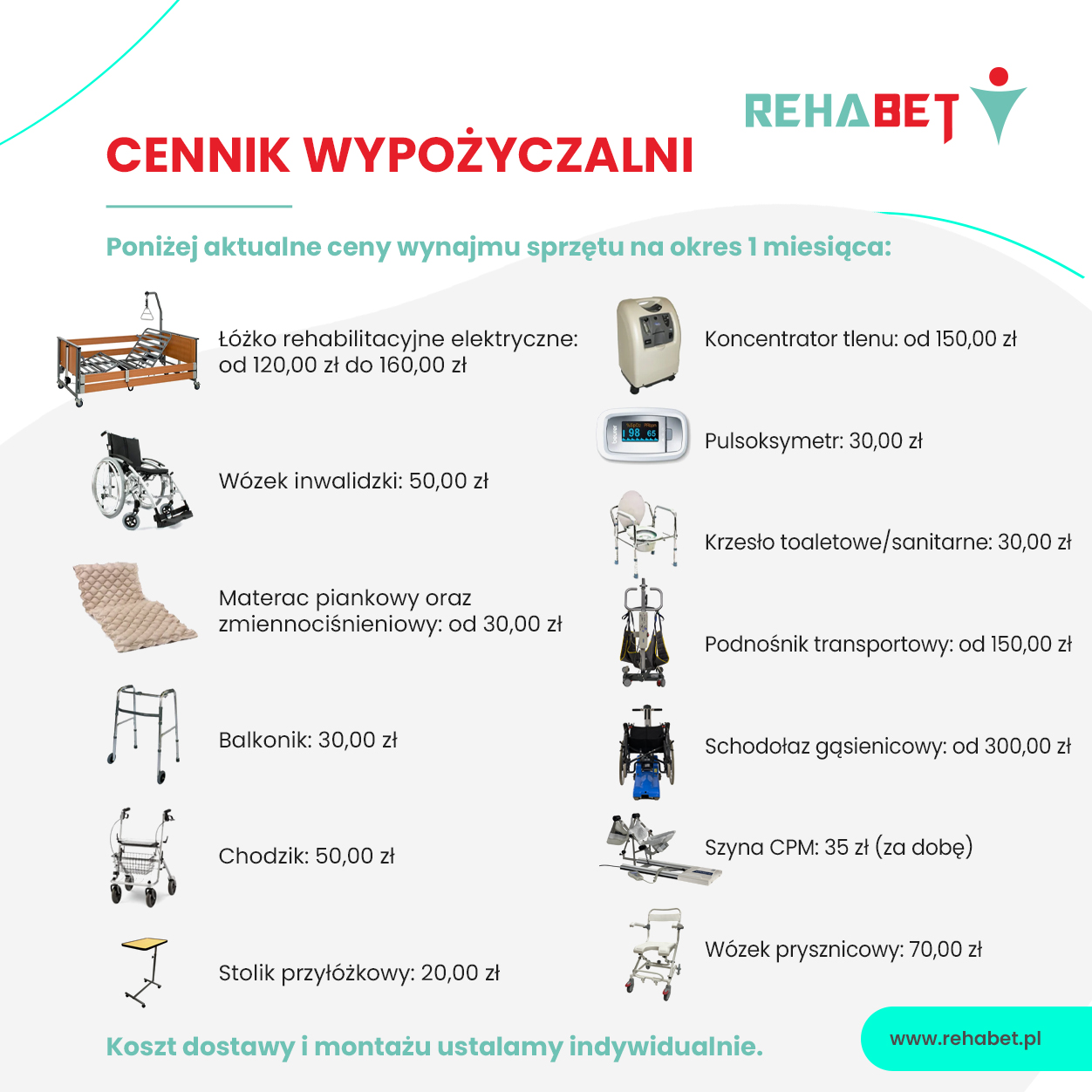 Obraz wyróżniający wpis: Oferta wypożyczalni sprzętu medycznego w Rehabet